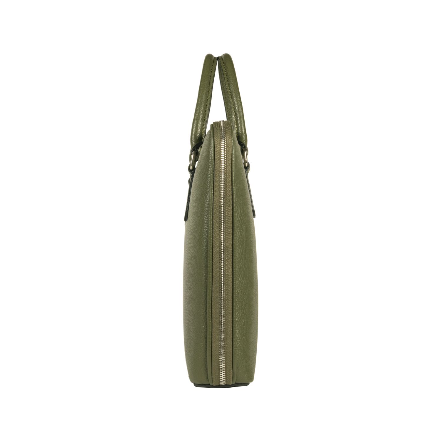 Italian Leather Unisex Briefcase — Green
