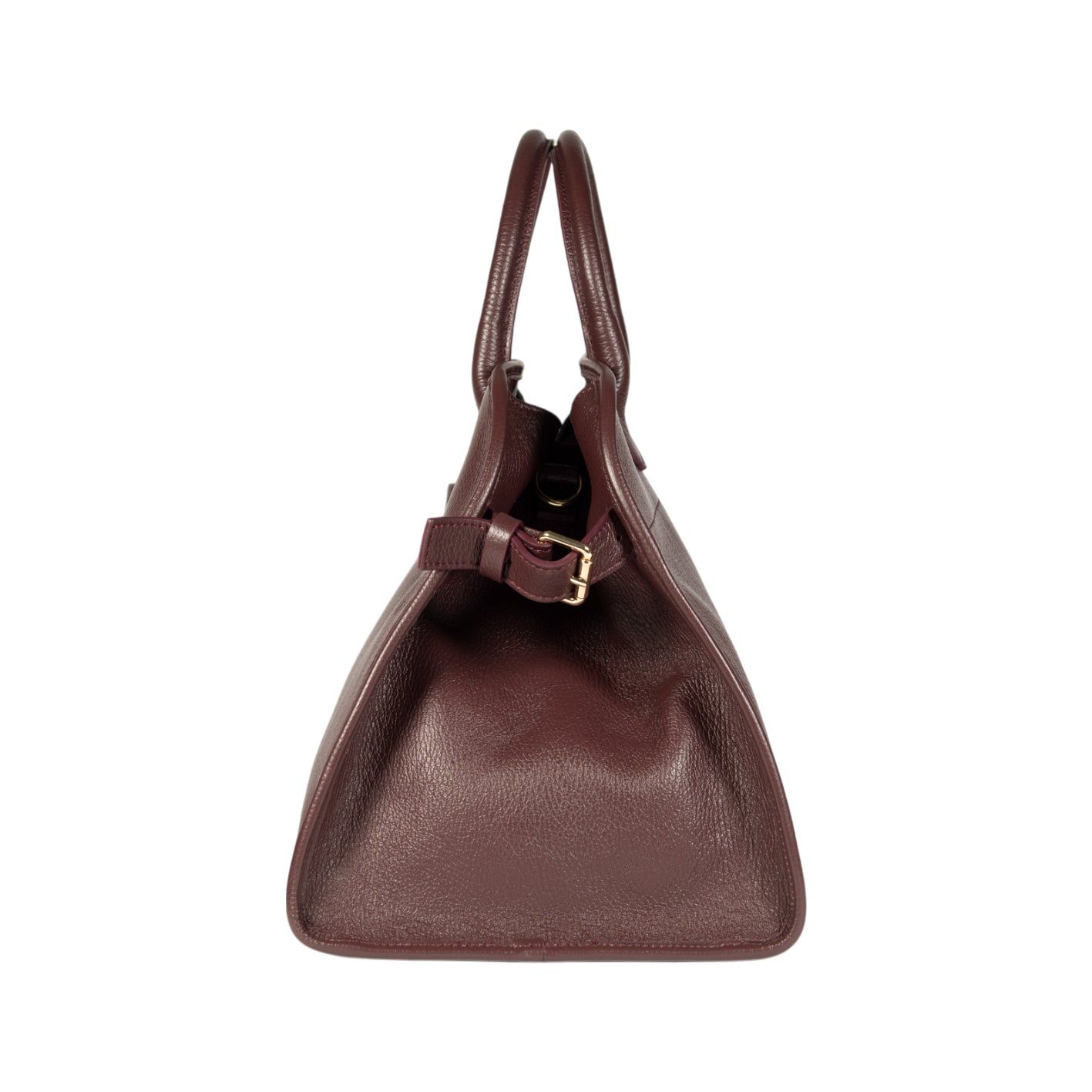 FRIDA Large Italian Leather Handbag — Bordeaux