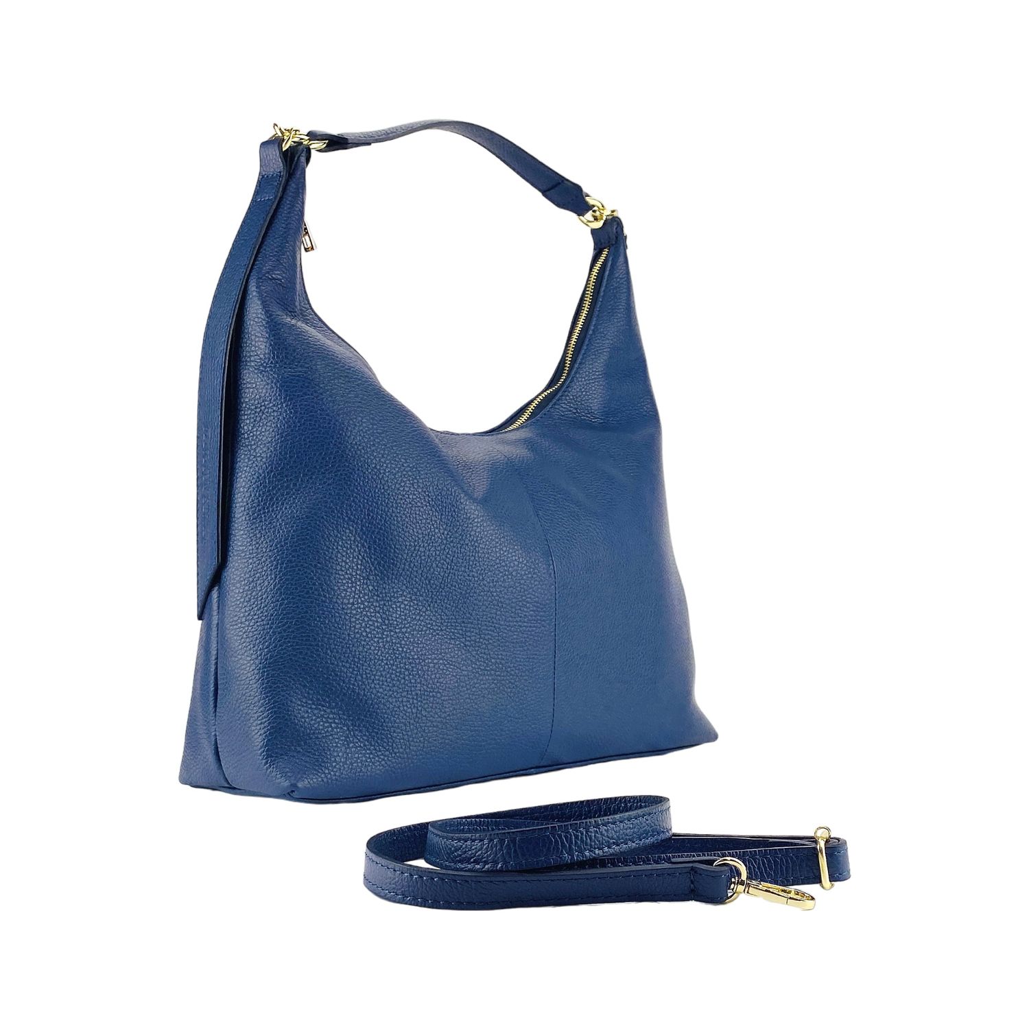 Women's Soft Italian Leather Shoulder Bag — Blue