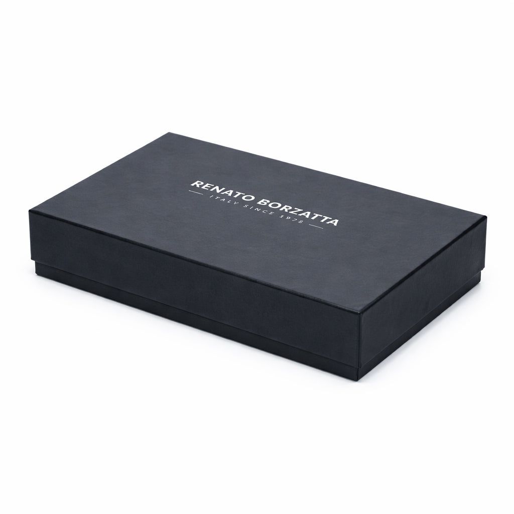 Women's Italian Grain Leather Wallet — Black