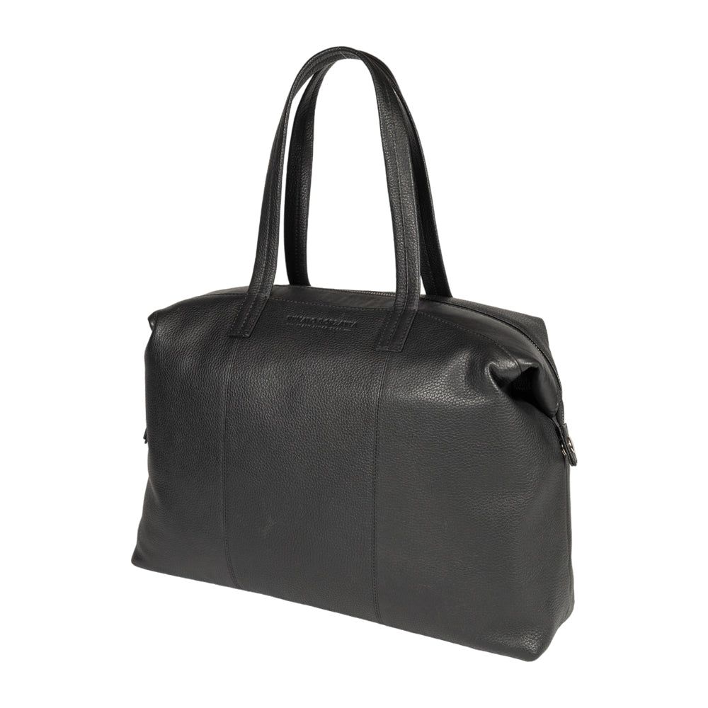 Italian Leather Convertible Tote Bag — Black