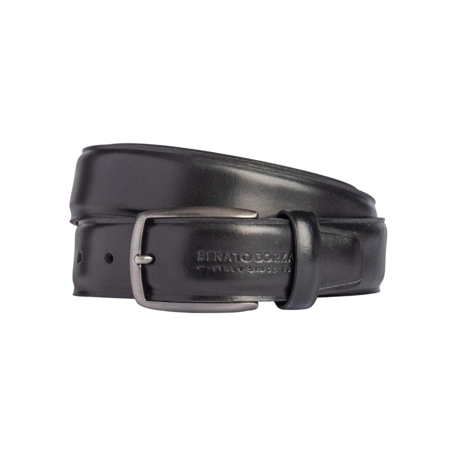 Men's Italian Vegetable-Tanned Leather Belt — Black