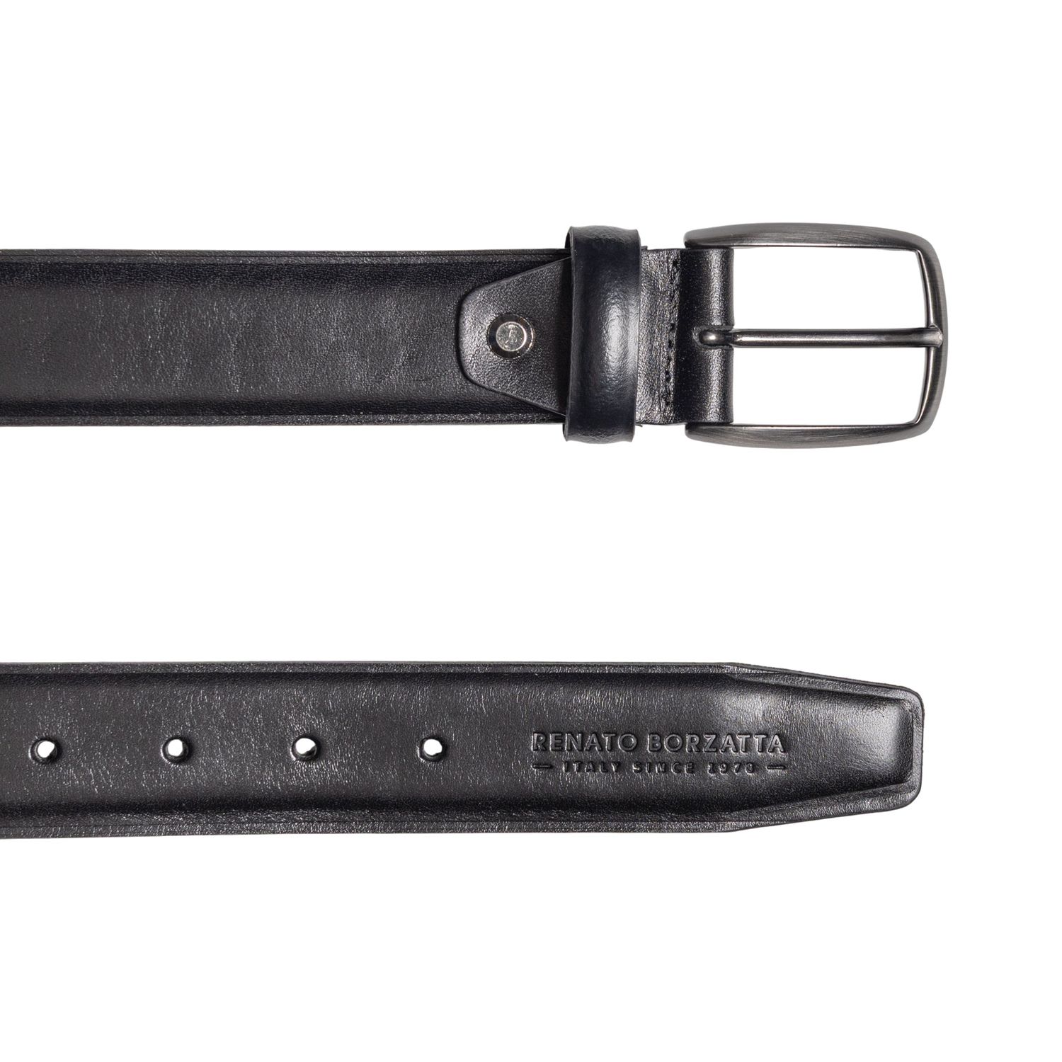 Men's Italian Vegetable-Tanned Leather Belt — Black