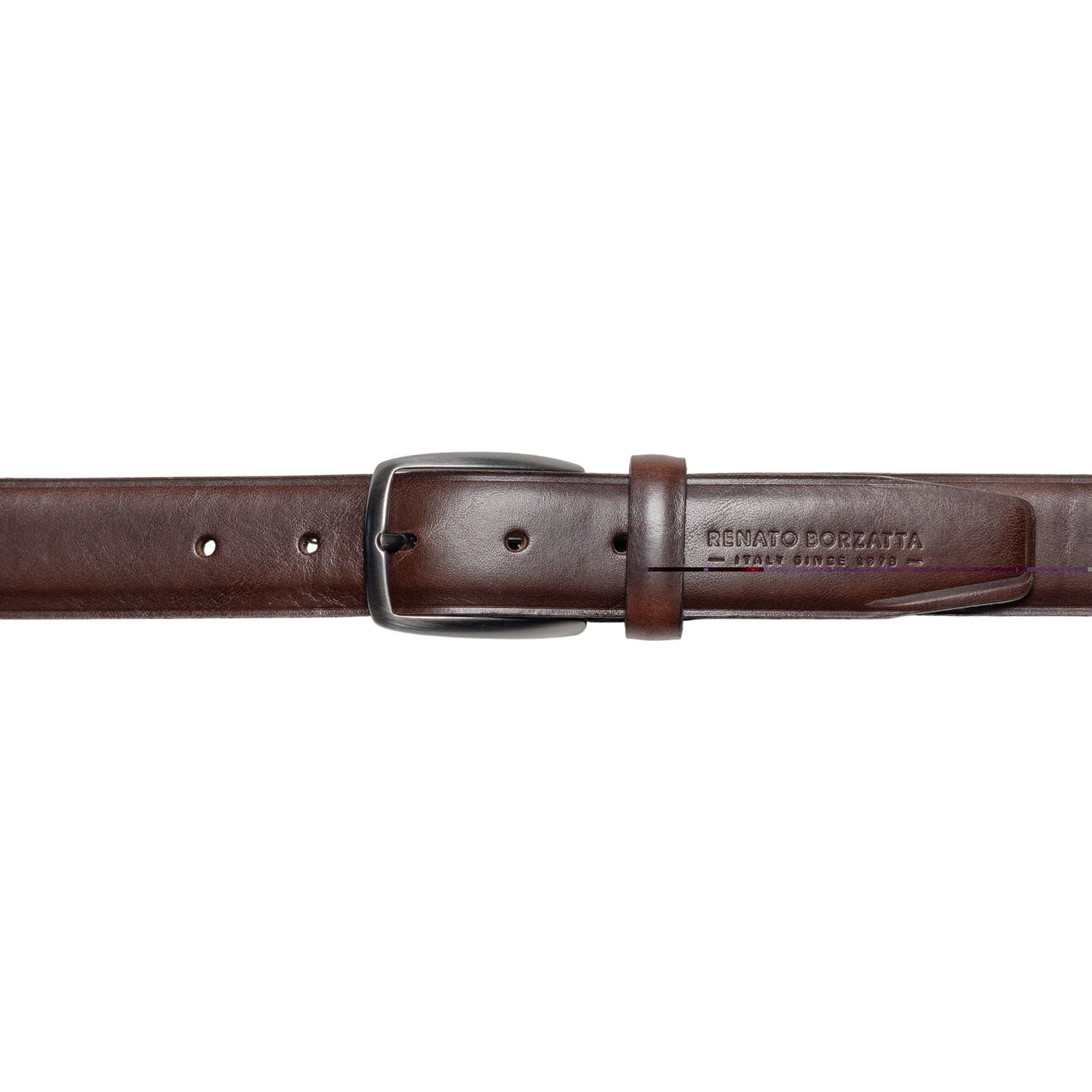 Men's Italian Vegetable-Tanned Leather Belt — Dark Brown