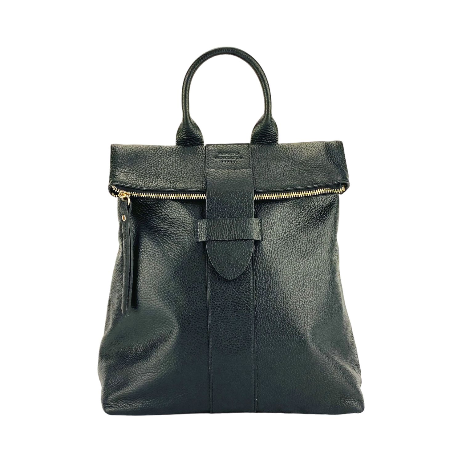 Women's Soft Italian Leather Backpack — Black