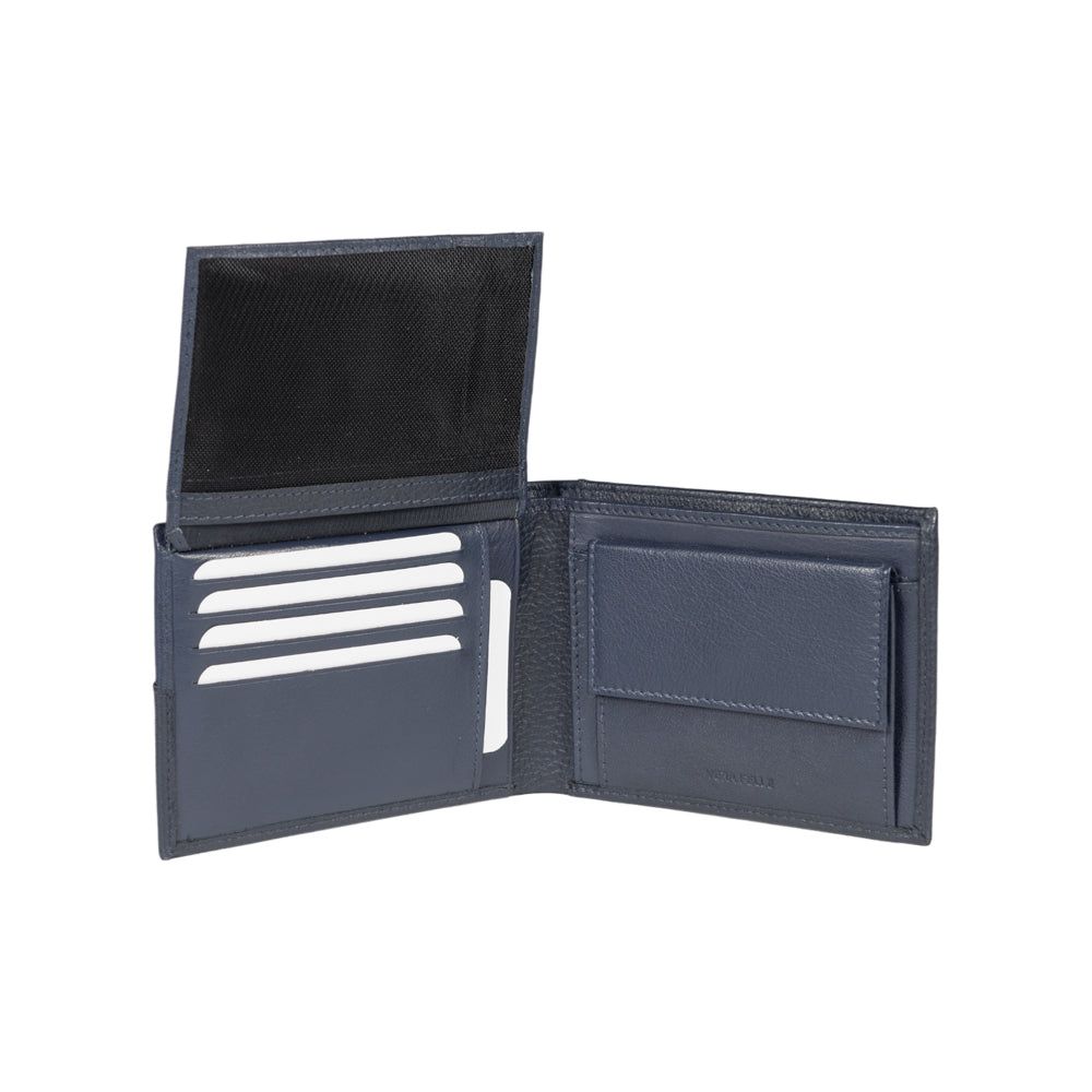 Men's Italian Full-Grain Leather Wallet RFID — Blue