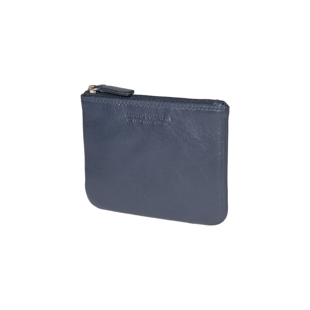 Italian Leather Key Holder & Coin Pouch RFID — Blue