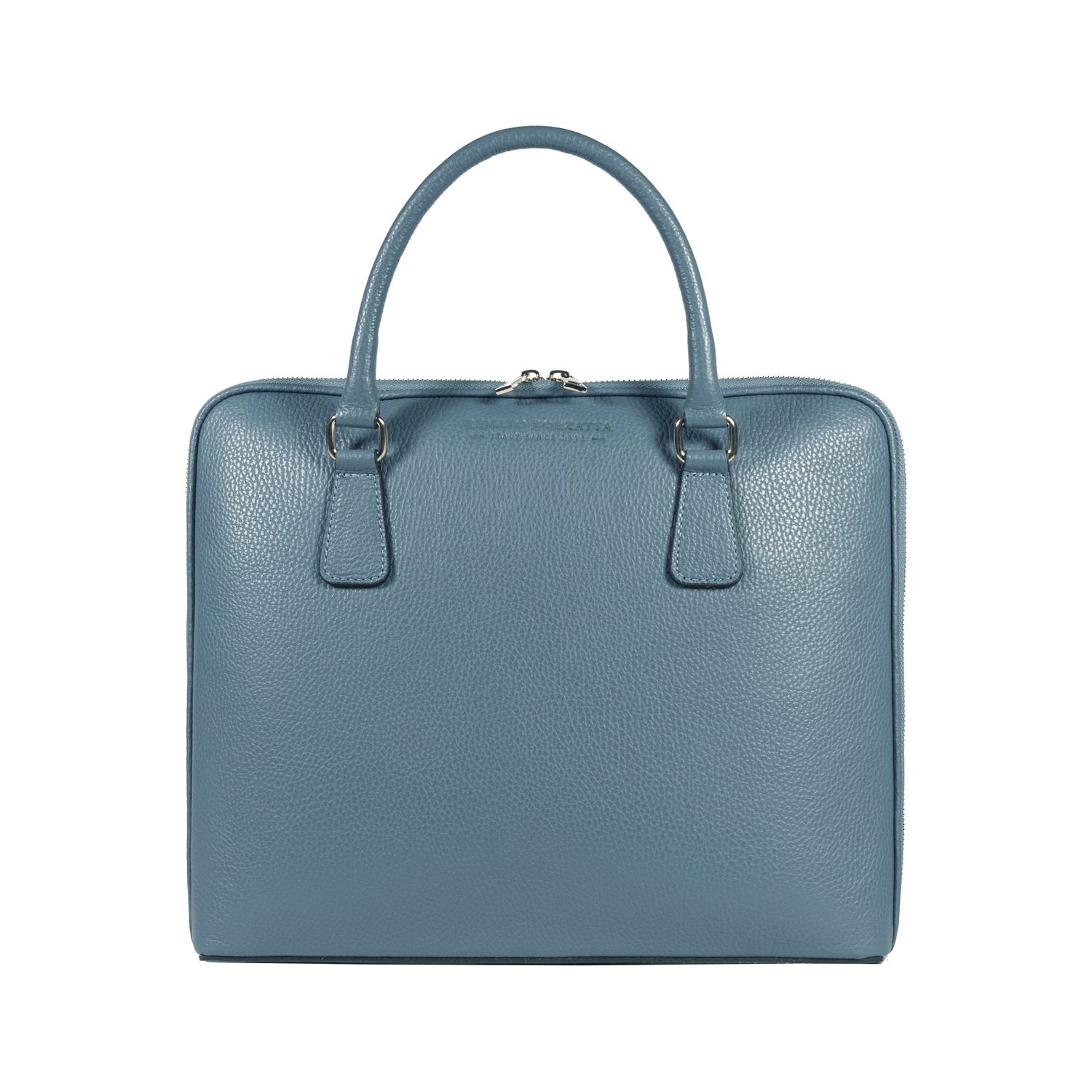 Italian Leather Unisex Briefcase — Avio Blue