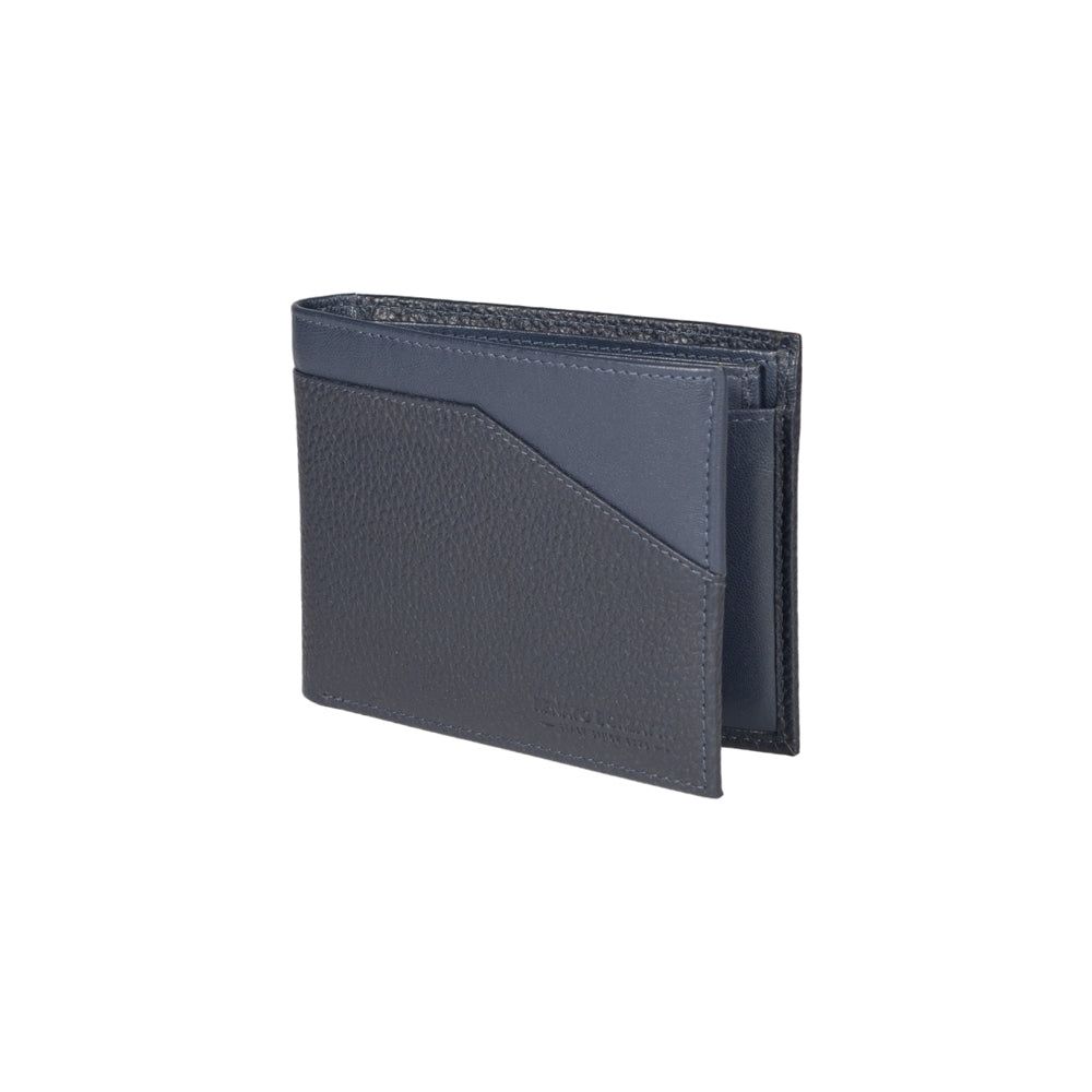 Men's Compact Italian Leather Wallet RFID — Blue