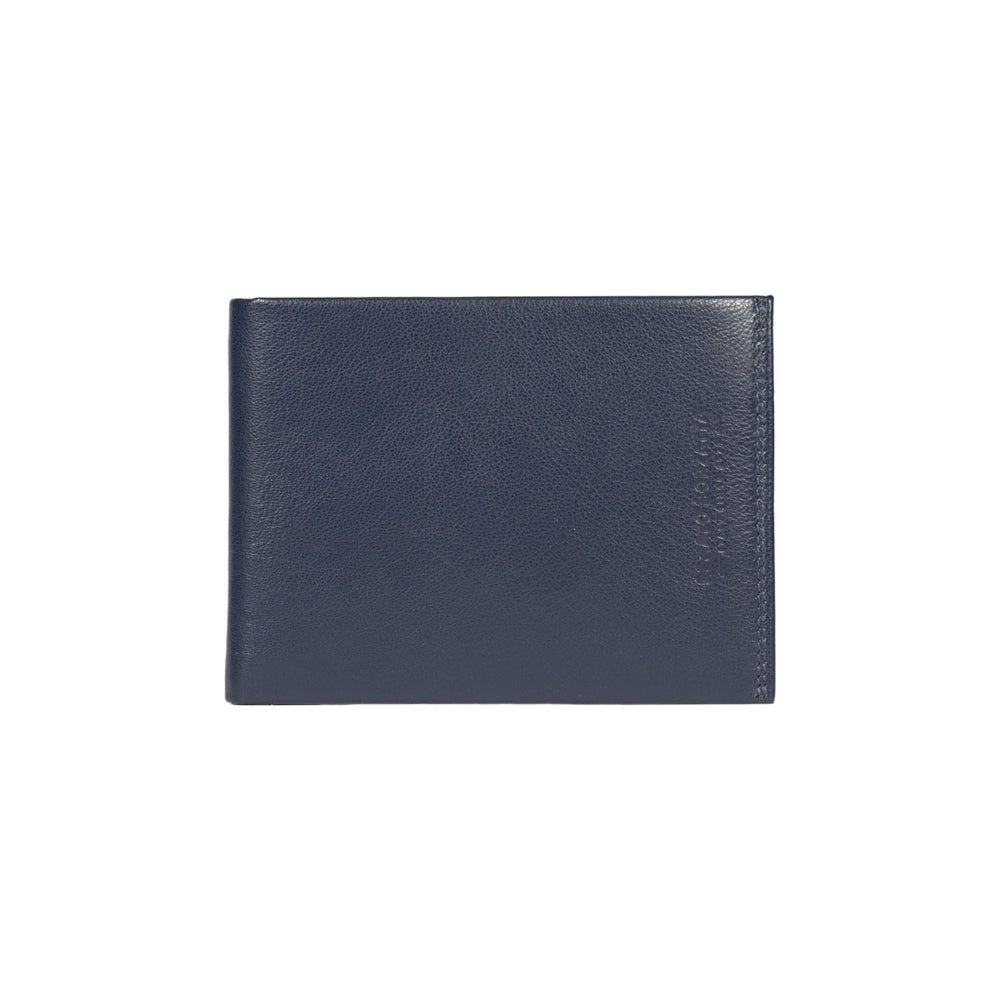 Men's Italian Leather Bifold Wallet — Blue