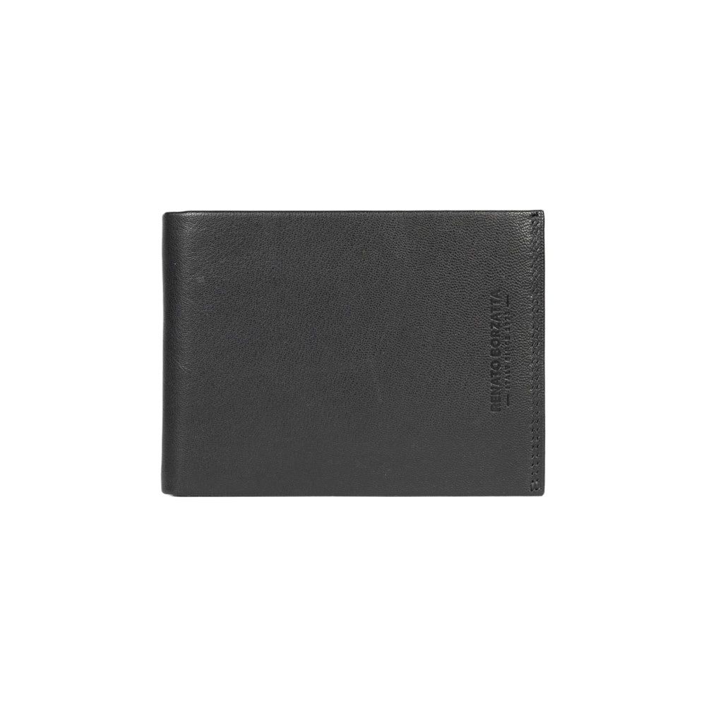 Men's Italian Leather Bifold Wallet — Black